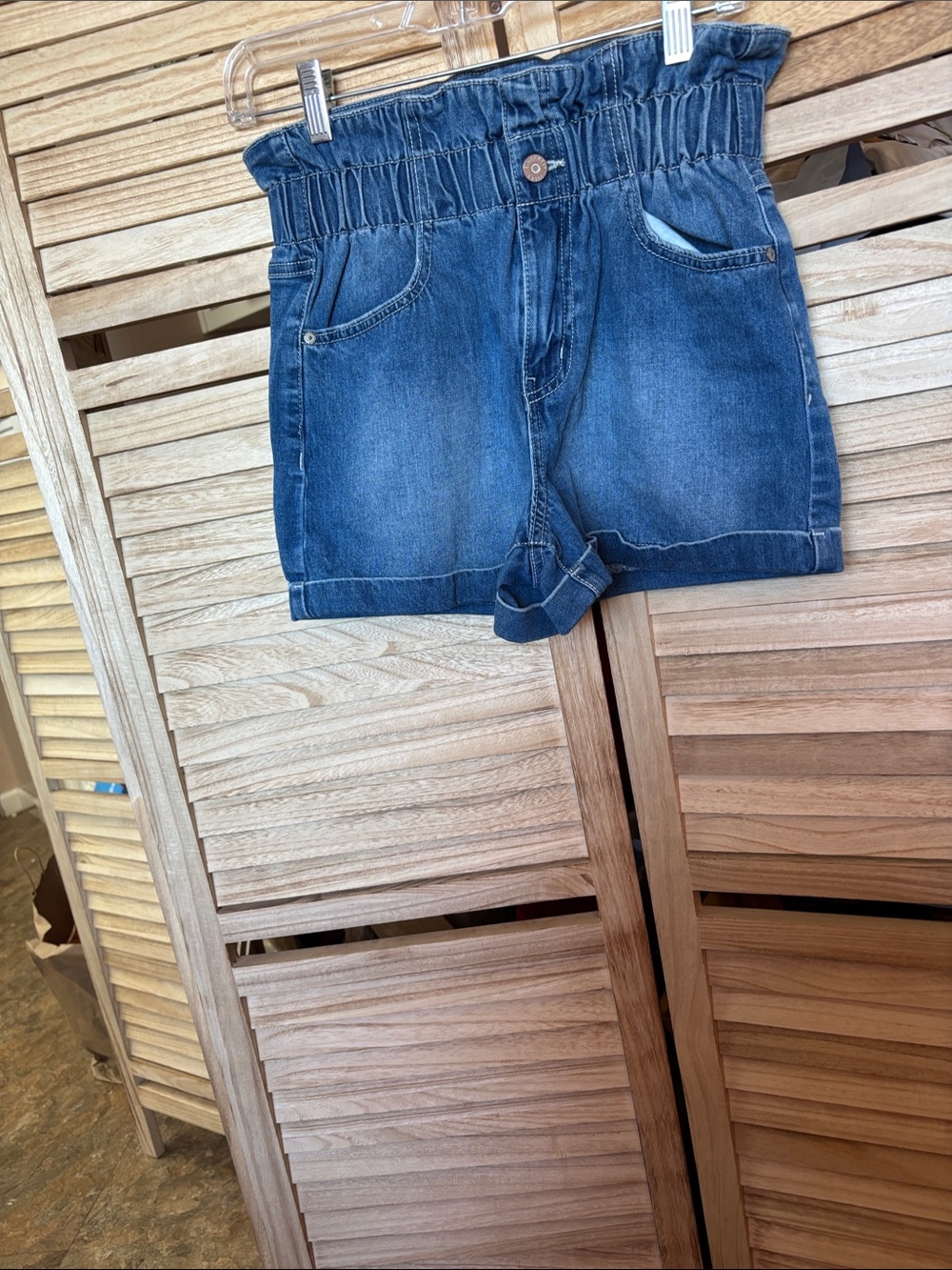 Sincerely Jules Indigo Paperbag Denim Shorts 1